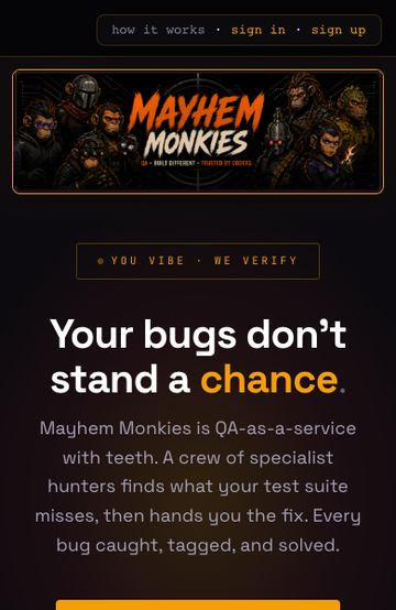 Mayhem Monkies on a phone