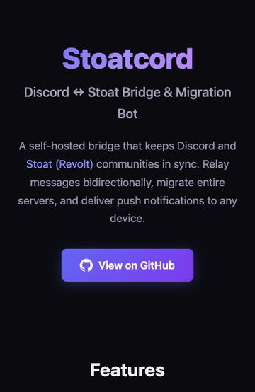 Stoatcord on a phone